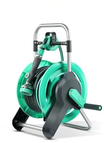 Hose Reel Cart With Spray Gun, Heavy Duty Water Pipe Storage Trolley, Portable Garden Irrigation Hose Holder(40m)