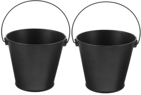 TOBBOMEY 2 pezzi Secchio Grasso per Barbecue in Metallo Contenitore per Gocce di Grasso Resistente al Calore Secchio Raccolta Olio per Grill Outdoor Compatto e Facile da Pulire Accessorio