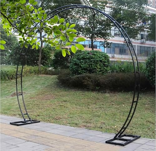 Arco nuziale in metallo – Pergolato rotondo per decorazione di feste, cerchio resistente alla ruggine, design elegante per giardini di rose ed eventi Moon Gate, 2,8 x 3,2 m