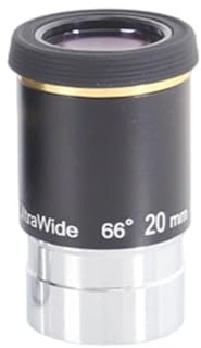 Violiica Telescopio oculare ultra grandangolare a 66 gradi, lunghezza focale 6 mm/9 mm/15 mm/20 mm, corpo in metallo con oculare pieghevole, per la maggior parte dei telescopi astronomici, nero