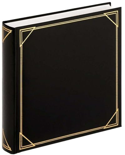 walther Design Photo Album Black 30 x 30 cm Imitation Leather with Embossing, Standard Album MX-200-B
