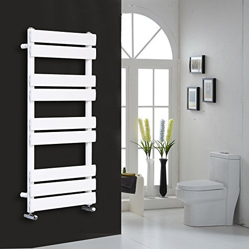 NRG Contemporary Flat Panel Bathroom Heated Towel Rail Radiator Rad Warmer for Living Room and Kitchen - 1000 x 600 Gloss White