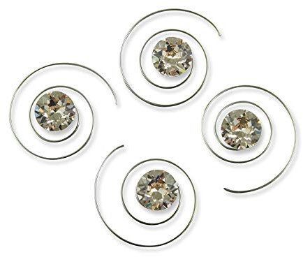 Rivelle Damen Curlies Strass 8 mm silk 8 Stück Strasssteine Haarspiralen Haarschmuck Hochzeit Brautschmuck