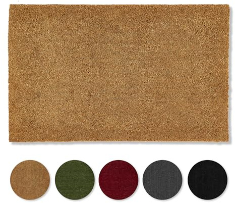 Carpido Halkfri kokosdörrmatta - antibakteriell dörrmatta för utomhusbruk täckt - hållbar naturfiber - 100% kokosnöt 65 x 97 cm naturlig