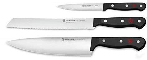 WÜSTHOF Gourmet 3-Piece Chef's Knife Set, Black