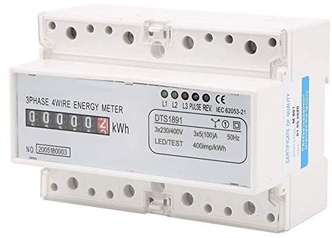 Compteur d'énergie, 230/400V 5-100A Compteur Electrique Consommation, électrique Numérique Compteur KWh Triphasé, Mesure consommation Electrique, Convient à la Maison, l'appartement