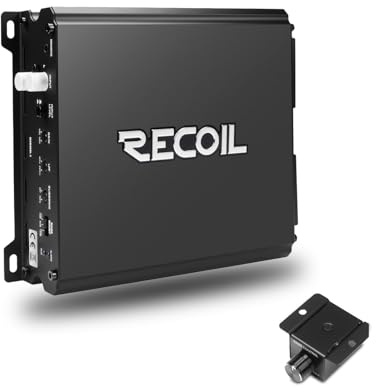 Recoil DI600.1 1200W Max Amplificatore Mono Classe D per Subwoofer – 600W RMS @1 Ohm, 385W RMS @2 Ohm, Alimentazione MOSFET, Manopola remota per bassi, Stabile 2/4 Ohm, Amplificatore per Auto