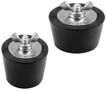 Changyeah Piscine,2 Bouchons d'hiver pour Piscine en Acier Inoxydable avec écrou Papillon en Acier Inoxydable, buse d'entrée de Piscine, Bouchons en Caoutchouc avec écrou Papillon