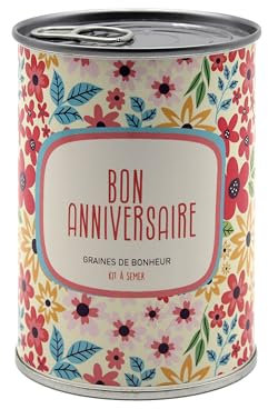 Mauvaises Graines - Kit de Plantes à Semer en Boîte - Cadeau d'anniversaire Cadeau Original Amis Famille Fêtes - Ultra Simple à Utiliser - 100% Fabriqué en France (Bonne anniversaire)