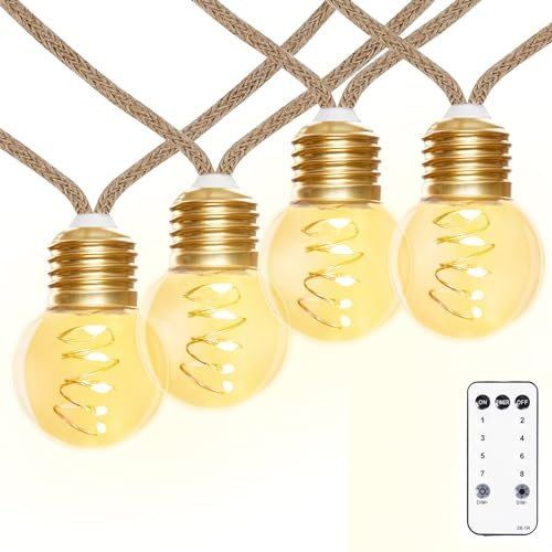 LED Lichterkette Außen, Vintage 6M Warmweiß Lichterkette Aussen Strom,Bruchsicher G45 20 LED Lichterkette Innen mit Stecker,Lichterketten Glühbirnen Beleuchtung für Outdoor Garten Balkon