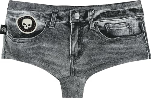 Rock Rebel by EMP Mujer Braguita de Bikini Gris con Look Vaquero M