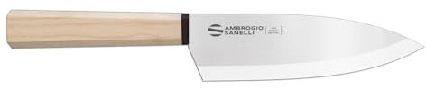 Ambrogio Sanelli, Coltello da Cucina Professionale Hexagon, Coltello Deba con Lama 16 cm in Acciaio Inox all'Azoto e Manico Esagonale, Coltelli Professionali per Lavorare il Pesce, Made in Italy