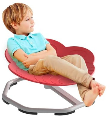 Karussell Autismus Kinder Drehstuhl, Autismus Kinderdrehstuhl, Sensorisches Spielzeug Autismus für Koordinationstraining, Rutschfester Metallsockel Autismus Spielzeug, bis 100kg (Rot)