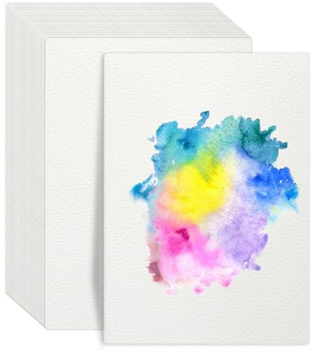 A4 Watercolour Paper Bulk 60 Sheets, 140lb/300GSM Cotton Cold Press Water Colour Paper Block for Adults Artists Drawing Painting, White, 21 x 29.7cm