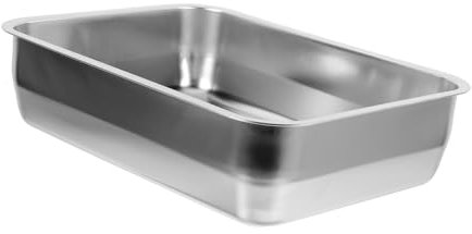ASAKKURA Stainless Steel Baking Pan Rectangular Roasting Dish Handles Metal Fish Serving Plate