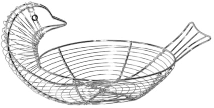 JISADER Cestino per uova di pollo in metallo Cesto per frutta Leggero ed elegante per alimenti Porta verdure Porta uova di per vacanze, Argento