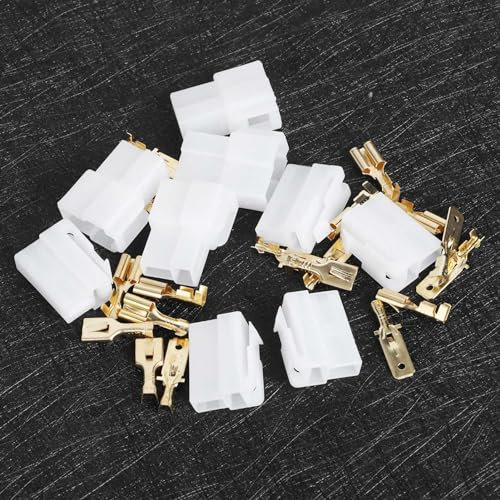 Premium T-Type 2 Pin Power Plug Connectors Set for Car Radio - Wiring Solution - Fit Electrical Accessories for Car Systems