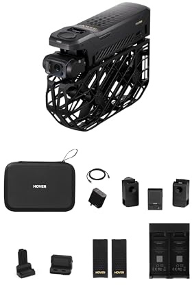 HOVERAir X1 PROMAX Drohne mit Kamera 8K, Faltbar Action Cam mit über 15 vollautomatischen Flugmodi, 42 KM/H, Fliegen überall mit OmniTerrain, Rückkollisions-Erkennung (Fly Joy Kombo)