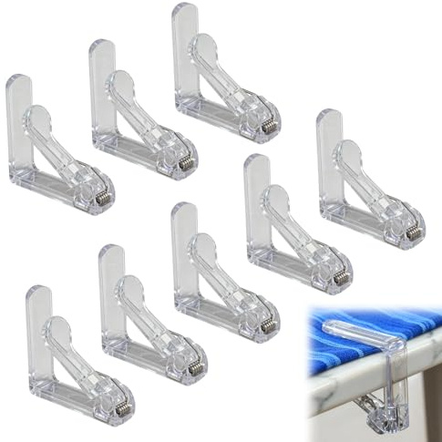 Zuahaly Pinzas para Mantel Transparentes, Set De 8 Unidades, Ideales para Mesas De hasta 45 Mm De Grosor, Resistentes A La Intemperie Y Antideslizantes, Jardín Y Uso Interior