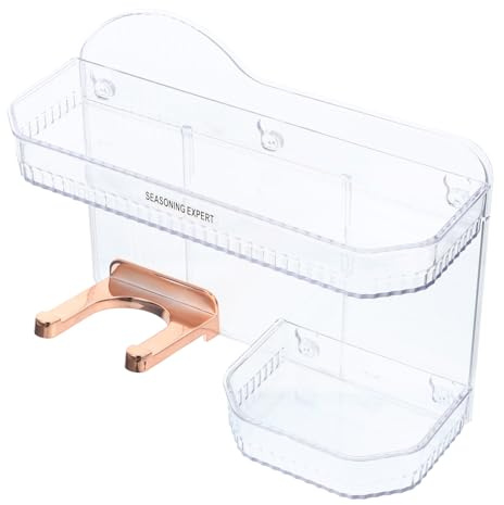 Mobestech Mensola da Parete per Bagno Trasparente Porta Asciugacapelli e Organizer Adesivo Resistente Supporto Multiuso per Shampoo Sapone e Cosmetici Design Moderno e Stabile per Cucina e
