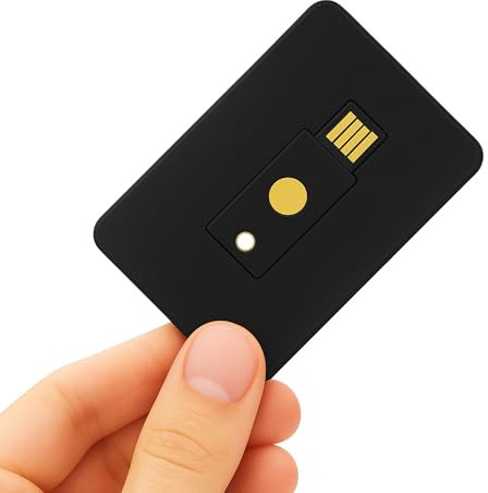 Étui Protection Porte-Cartes pour YubiKey 5 NFC & 5C NFC (1 Fente, Noir) | Pochette pour portefeuille, sac à dos, fente anti-perte (clé de sécurité non incluse)