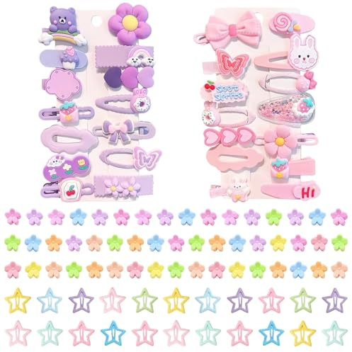 100 PCS Girl Hair Clips Cute Hair Accessories for Girls Mini Hair Clip Hair Accessory for Little Girls Kids Teens,Multiple Patterns