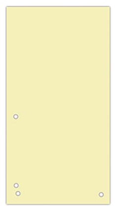 DONAU 100-pack skiljeränder/färg: Gul/1/3 A4 tillverkad av 190 g/m² återvunnen kartong/4-håls hål/23,5 x 10,5 cm/perforerad/skiljeblad mapp register separationsflikar/tillverkad i EU