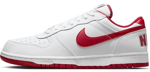 NIKE Herren Big Low Sneaker, White/Gym RED, 43 EU