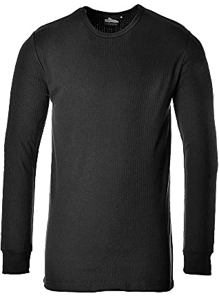 Portwest B123 Insulated Thermal T-Shirt Long Sleeve Black, X-Large
