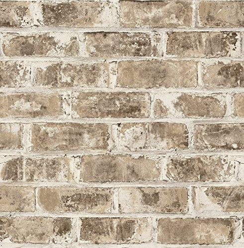 Urban Walls UW24762 Warehouse Brick Sidewall, Neutral