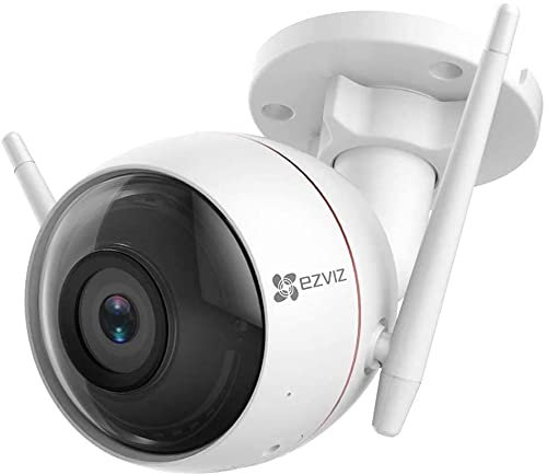 EZVIZ CTQ3W Caméra Surveillance WiFi Extérieure, Caméra WiFi Extérieure avec Alarme Sirène et Flash, 30m Vision Nocturne, IP66 étanche, Audio Bidirectionnel, Détection de Mouvement