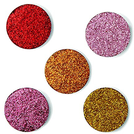 Revolution Beauty London Pro, Refill, Glitter, Eyeshadow Pack, Glisten Here, 5x1.2g
