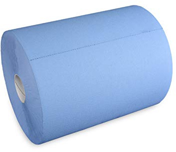 Herrmann 2X Putztuchrolle Premium für Wandhalter 2000 Blatt | 36 x 38 cm 2-lagig Blau | Putztücher-Rollen