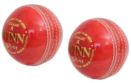 CW Winn Red läder cricketboll 4 delar cricketboll kork innerbollar handsydd klubb match övnings- och träningsbollar paket med 12