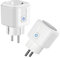 ZigBee Smart Steckdose 16A, 3680W Alexa Steckdose mit Fernbedienung/Sprachsteuerung, Intelligente Steckdose misst den Stromverbrauch, Steckdose Kompatibel mit Alexa&Google Home. Hub Required. 2 Pack