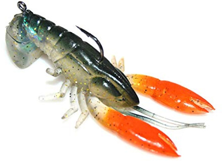 Crayfish Fishing Lure - Realistic Jetting Action Crawfish Lures for Bass | Soft Fishing Lure Crawfish Bait Shrimp Lobster Claw Artificial Lure Swimbait for Coral Reefs