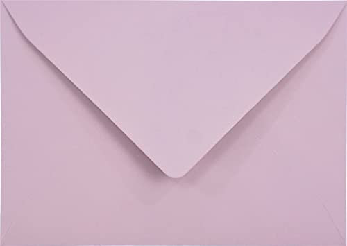 Netuno 25 Briefumschläge Lilla DIN B6 125x 175 mm 90g Burano Lila Einladungs-Umschläge farbig Spitzklappe für Weihnachten Hochzeit Geburtstag farbig Papierbriefumschläge hochwertig Umschläge B6 edel
