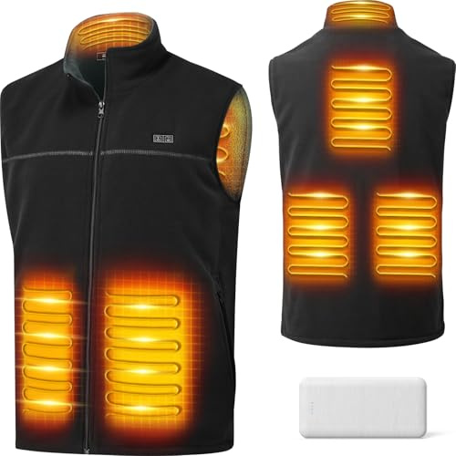 LABCOOL Gilet Riscaldante Uomo Donna - Gilet Riscaldato in micro pile soffice con 6 Zone e 3 Livelli di Temperatura - Batteria Inclusa 10000mAh - Lavabile in Lavatrice