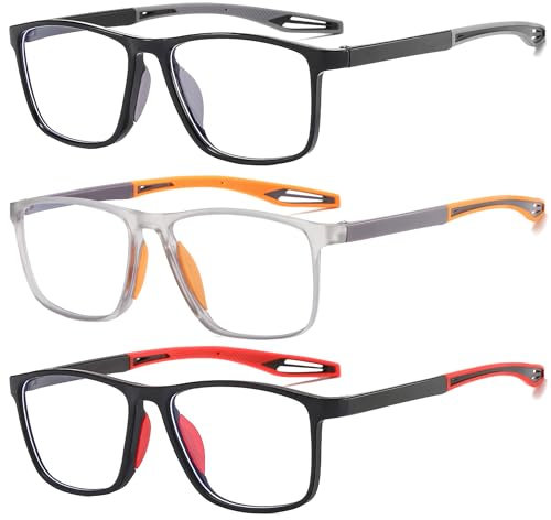 Fsread Lesebrillen Herren 3er Set Sportliches Design, Bequeme und flexible Leichte Blaulichtblockierende Lesehilfe für Herren +1.75
