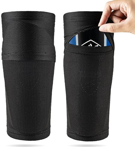 Fútbol Calcetines y espinilleras para niños, soportes para espinilleras