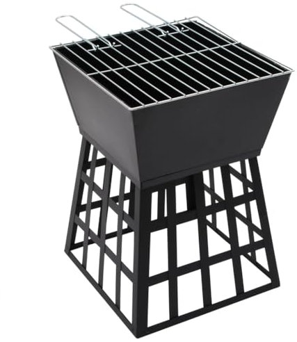 2 en 1 Fire Pit et BBQ Grill, Grand Bol pour Le Plaisir en Famille, Comprend Une Grille de Cuisson, Une Construction en Acier, Un Patio/Camping Portable