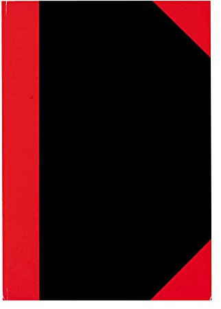 Stylex 29114 Kladde, DIN A4, kariert, schwarz/rot