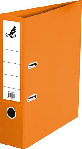 Kangaro PP Kunststoff Ordner 7,5 cm Rückenbreite DIN A4. Farbe Orange (Ringordner, Aktenordner, Briefordner)