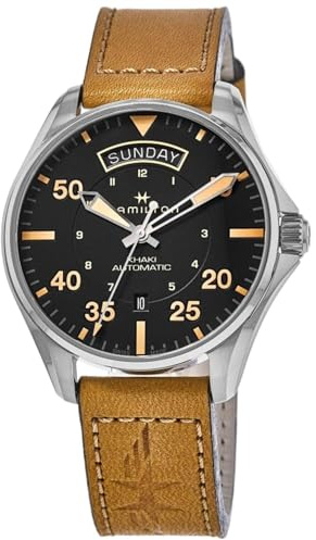 Hamilton Reloj de Pulsera analógico automático para Hombre, Color Caqui, Fabricado en Suiza