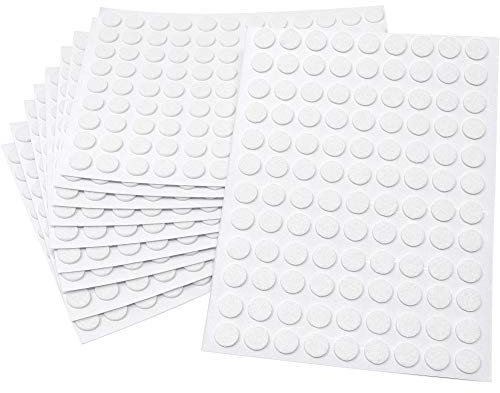 Adsamm® / 1080 x Selbstklebende Filzgleiter/Weiß/ø 10 mm/Rund / 1.5 mm dünne Selbstklebende Möbelgleiter aus Filz