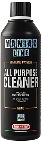 Ma-Fra, Maniac Car Detailing Line, APC All Purpose Cleaner Multi-Surface Universal Concentrated Cleaner, Interior Exterior Cleaning, Fabrics, Leather, Plastics, Rims, Engine Compartment Format 500 ml