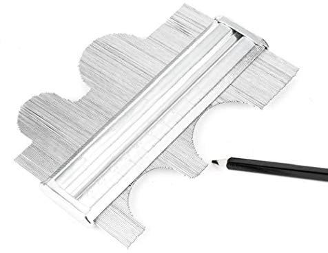 Hotaden 1pc Irregular Perfil duplicador de gramil de Acero Inoxidable carpintería Carpintero Medida de ángulos Digital de Plata 150mm