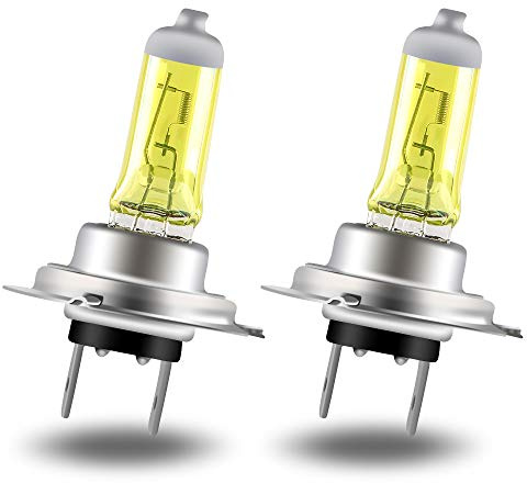 Teguangmei 2x H7 Bombilla Halógena Para Faros Delanteros 12V 55W Superbrillante 3000K Luz Amarilla Halógena - Para Faros Delanteros de Coche Antiniebla Luz Antiniebla Luz Diurna DRL
