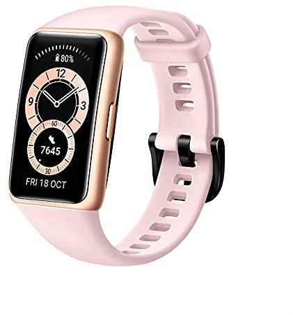 HUAWEI Band 6 Fitness Tracker Smartwatch for Men Women, 1.47’’ AMOLED Color Screen, All Day Spo2 and Heart Rate Monitoring,2 Week Battery Life,5ATM Waterproof, Global Version,Pink