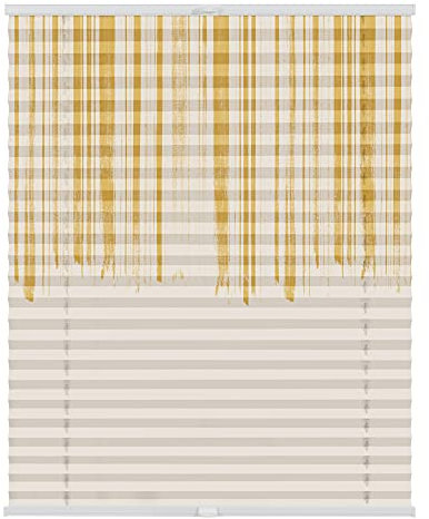 Lichtblick Plissee Klemmfix mit Motiv, ohne Bohren, Verspannt, Blickdicht, Lichtdruchlässig, Made in Germany, Julia Schumacher, Flowing Honey - Gelb 80 x 130 cm (B x L)